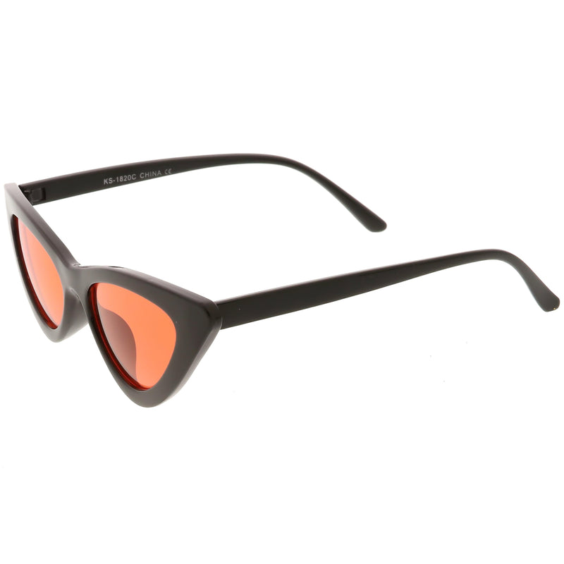 zeroUV Women's Retro Flat Angle Colored Lens Black Frame Sunglasses C511 Sunglasses