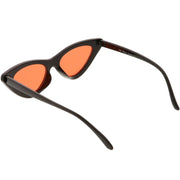 zeroUV Women's Retro Flat Angle Colored Lens Black Frame Sunglasses C511 Sunglasses