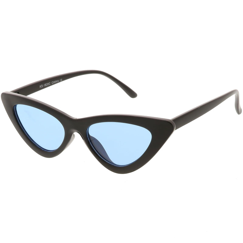 zeroUV Women's Retro Flat Angle Colored Lens Black Frame Sunglasses C511 Sunglasses