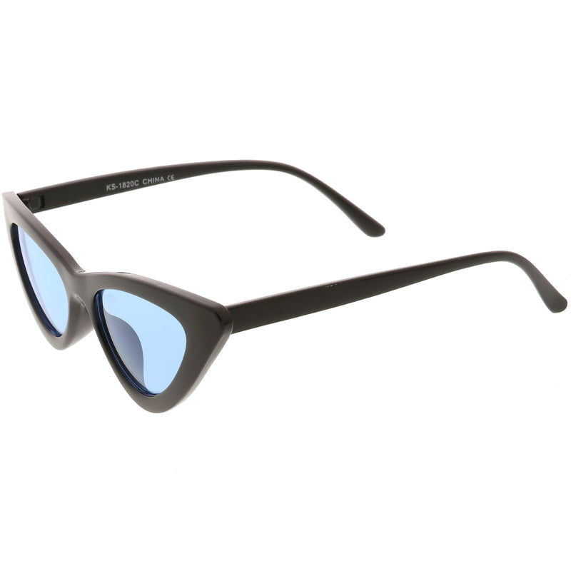 zeroUV Women's Retro Flat Angle Colored Lens Black Frame Sunglasses C511 Sunglasses