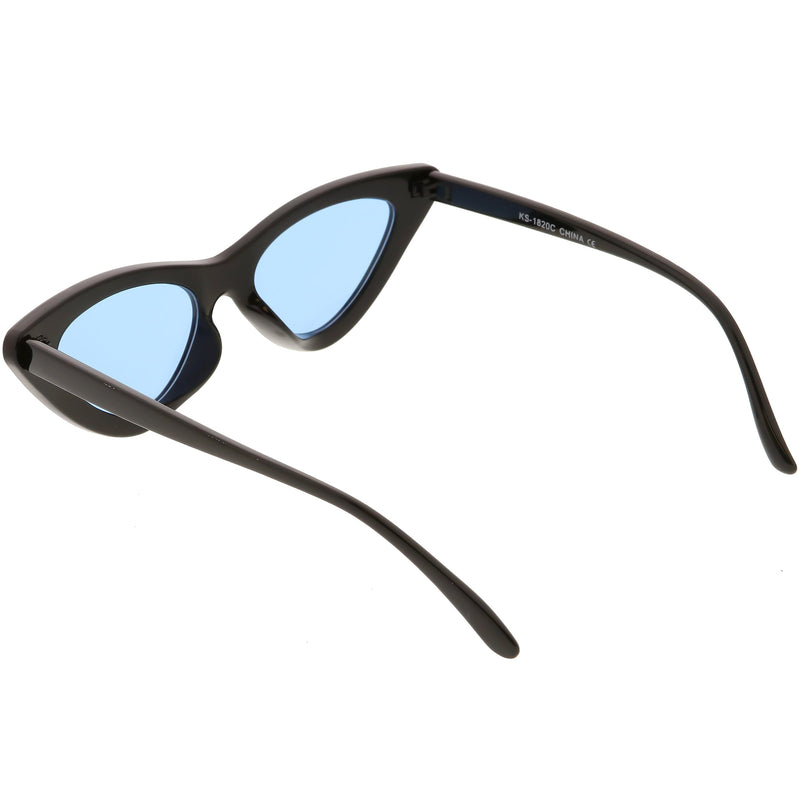 zeroUV Women's Retro Flat Angle Colored Lens Black Frame Sunglasses C511 Sunglasses