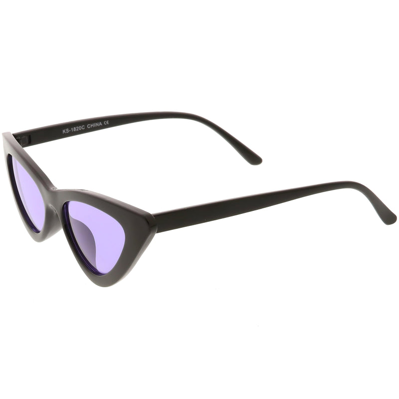 zeroUV Women's Retro Flat Angle Colored Lens Black Frame Sunglasses C511 Sunglasses