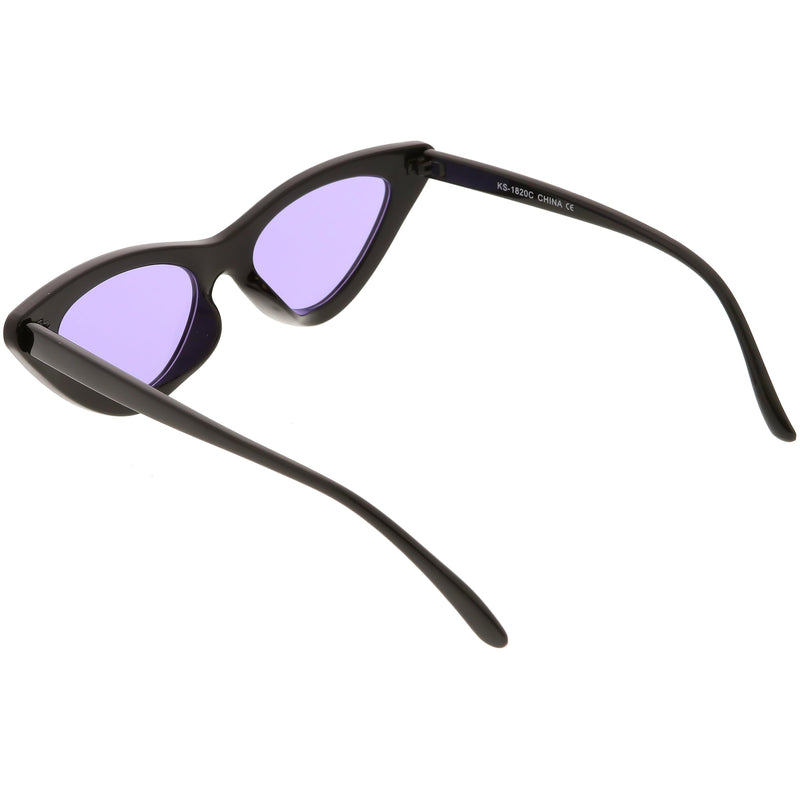 zeroUV Women's Retro Flat Angle Colored Lens Black Frame Sunglasses C511 Sunglasses