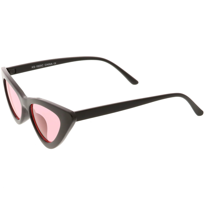 zeroUV Women's Retro Flat Angle Colored Lens Black Frame Sunglasses C511 Sunglasses