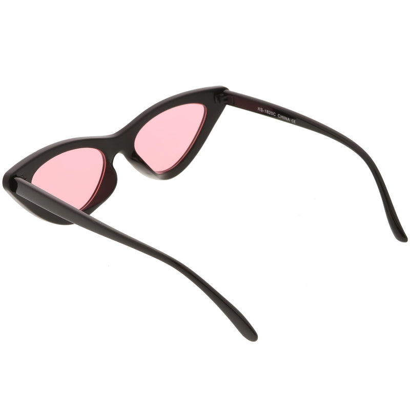 zeroUV Women's Retro Flat Angle Colored Lens Black Frame Sunglasses C511 Sunglasses
