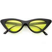 zeroUV Women's Retro Flat Angle Colored Lens Black Frame Sunglasses C511 Sunglasses