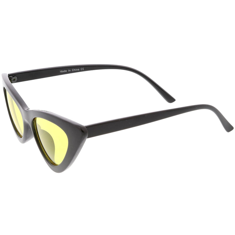 zeroUV Women's Retro Flat Angle Colored Lens Black Frame Sunglasses C511 Sunglasses