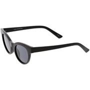 zeroUV Women's Retro Horned Rim Cat Eye Narrow Flat Lens Sunglasses C514 Sunglasses