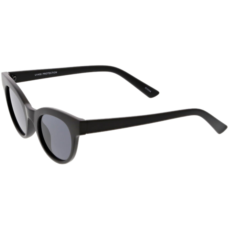 zeroUV Women's Retro Horned Rim Cat Eye Narrow Flat Lens Sunglasses C514 Sunglasses