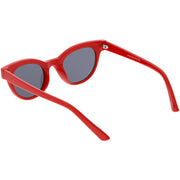 zeroUV Women's Retro Horned Rim Cat Eye Narrow Flat Lens Sunglasses C514 Sunglasses