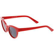 zeroUV Women's Retro Horned Rim Cat Eye Narrow Flat Lens Sunglasses C514 Sunglasses