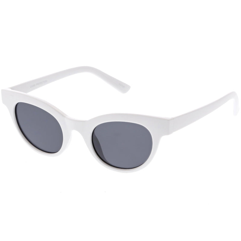 zeroUV Women's Retro Horned Rim Cat Eye Narrow Flat Lens Sunglasses C514 Sunglasses