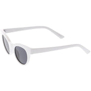 zeroUV Women's Retro Horned Rim Cat Eye Narrow Flat Lens Sunglasses C514 Sunglasses