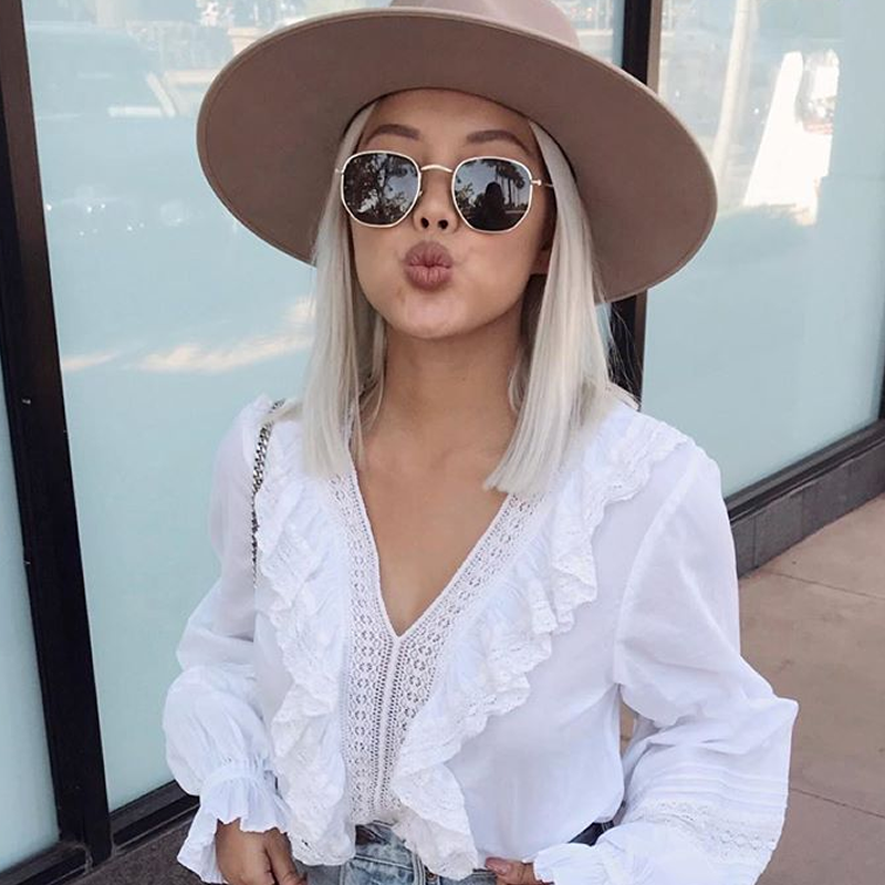 zeroUV Retro Dapper Indie Modern Flat Geometric Lens Sunglasses C518 Sunglasses