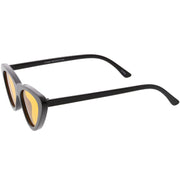zeroUV Retro 1990's Narrow Color Tone Flat Lens Cat Eye Sunglasses C522 Sunglasses