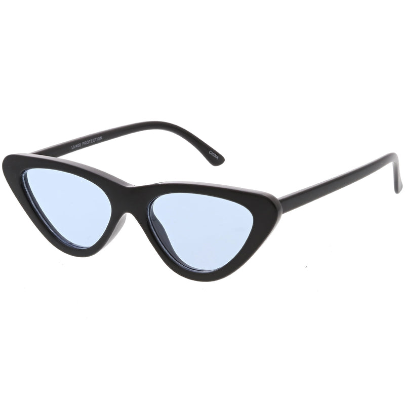 zeroUV Retro 1990's Narrow Color Tone Flat Lens Cat Eye Sunglasses C522 Sunglasses
