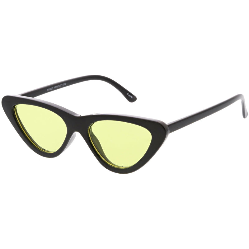 zeroUV Retro 1990's Narrow Color Tone Flat Lens Cat Eye Sunglasses C522 Sunglasses