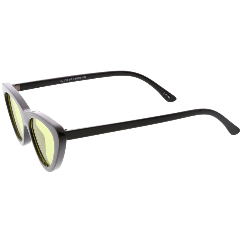 zeroUV Retro 1990's Narrow Color Tone Flat Lens Cat Eye Sunglasses C522 Sunglasses