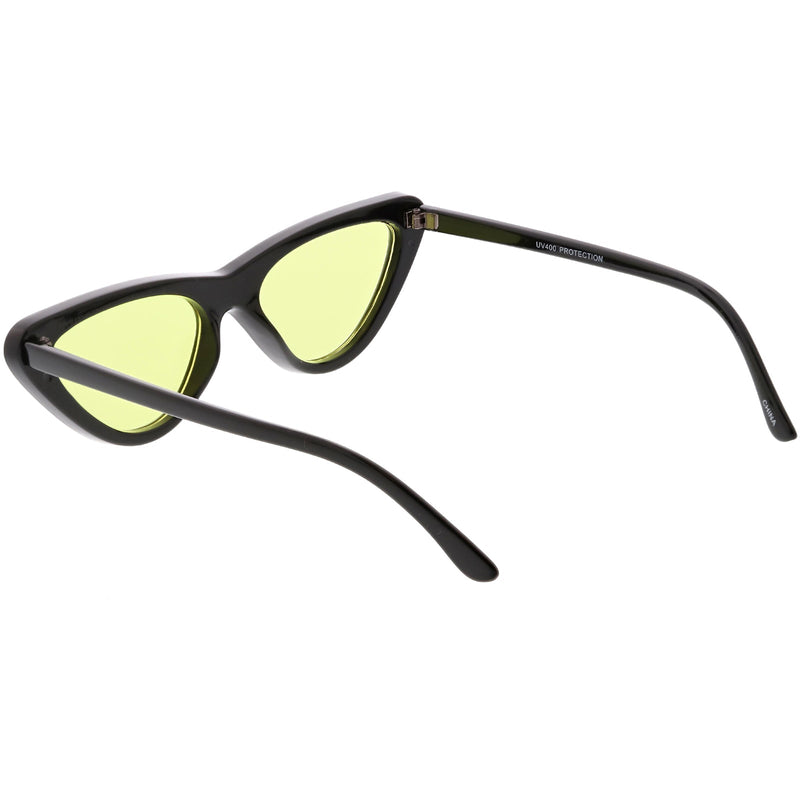 zeroUV Retro 1990's Narrow Color Tone Flat Lens Cat Eye Sunglasses C522 Sunglasses