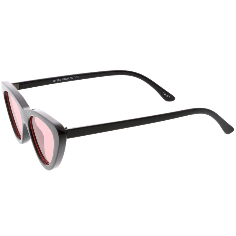 zeroUV Retro 1990's Narrow Color Tone Flat Lens Cat Eye Sunglasses C522 Sunglasses