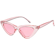 zeroUV Women's Retro 1990's Narrow Flat Color Tone Lens Cat Eye Sunglasses C524 Sunglasses