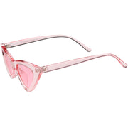 zeroUV Women's Retro 1990's Narrow Flat Color Tone Lens Cat Eye Sunglasses C524 Sunglasses