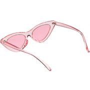 zeroUV Women's Retro 1990's Narrow Flat Color Tone Lens Cat Eye Sunglasses C524 Sunglasses