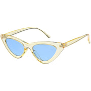 zeroUV Women's Retro 1990's Narrow Flat Color Tone Lens Cat Eye Sunglasses C524 Sunglasses