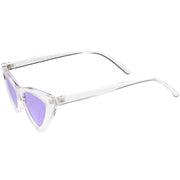 zeroUV Women's Retro 1990's Narrow Flat Color Tone Lens Cat Eye Sunglasses C524 Sunglasses