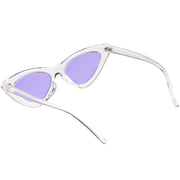 zeroUV Women's Retro 1990's Narrow Flat Color Tone Lens Cat Eye Sunglasses C524 Sunglasses