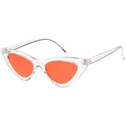 zeroUV Women's Retro 1990's Narrow Flat Color Tone Lens Cat Eye Sunglasses C524 Sunglasses