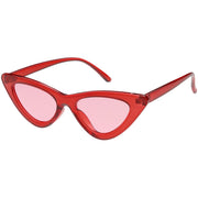 zeroUV Women's Retro 1990's Narrow Flat Color Tone Lens Cat Eye Sunglasses C524 Sunglasses