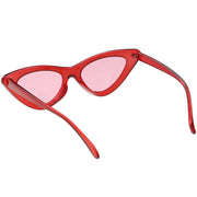 zeroUV Women's Retro 1990's Narrow Flat Color Tone Lens Cat Eye Sunglasses C524 Sunglasses