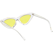 zeroUV Women's Retro 1990's Narrow Flat Color Tone Lens Cat Eye Sunglasses C524 Sunglasses