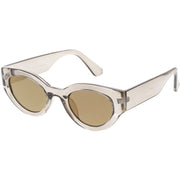 zeroUV Bold Retro Fashion Oval Mirrored Flat Lens Sunglasses C544