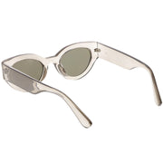 zeroUV Bold Retro Fashion Oval Mirrored Flat Lens Sunglasses C544