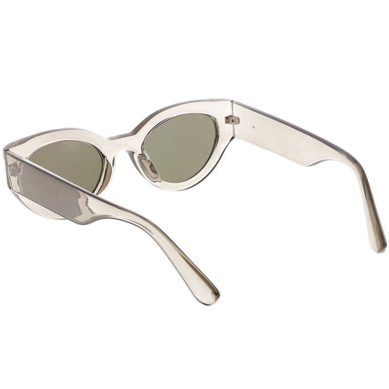 zeroUV Bold Retro Fashion Oval Mirrored Flat Lens Sunglasses C544