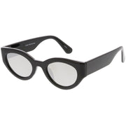 zeroUV Bold Retro Fashion Oval Mirrored Flat Lens Sunglasses C544