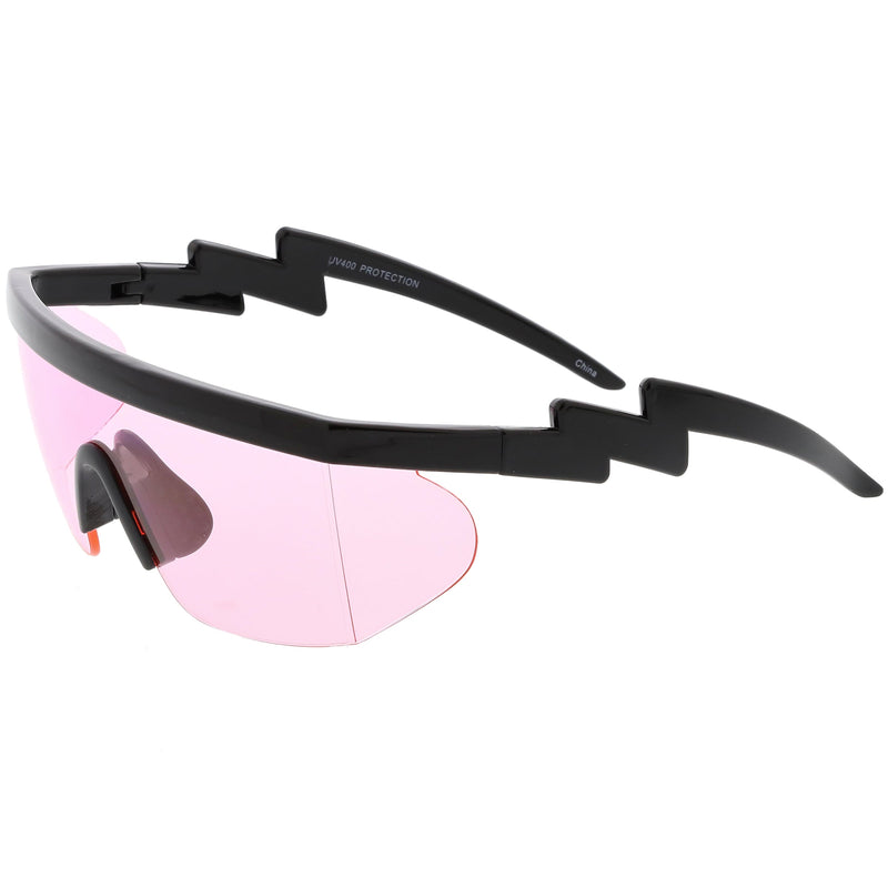zeroUV Retro Flat Top Color Tone Half Frame Goggle Shield Sunglasses C546 Sunglasses