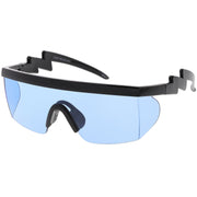 zeroUV Retro Flat Top Color Tone Half Frame Goggle Shield Sunglasses C546 Sunglasses