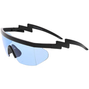 zeroUV Retro Flat Top Color Tone Half Frame Goggle Shield Sunglasses C546 Sunglasses