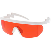 zeroUV Retro Flat Top Color Tone Half Frame Goggle Shield Sunglasses C546 Sunglasses