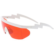 zeroUV Retro Flat Top Color Tone Half Frame Goggle Shield Sunglasses C546 Sunglasses
