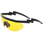 zeroUV Retro Flat Top Color Tone Half Frame Goggle Shield Sunglasses C546 Sunglasses
