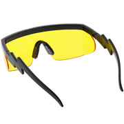 zeroUV Retro Flat Top Color Tone Half Frame Goggle Shield Sunglasses C546 Sunglasses