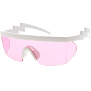 zeroUV Retro Flat Top Color Tone Half Frame Goggle Shield Sunglasses C546 Sunglasses