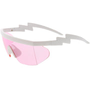 zeroUV Retro Flat Top Color Tone Half Frame Goggle Shield Sunglasses C546 Sunglasses