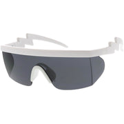 zeroUV Retro Flat Top Color Tone Half Frame Goggle Shield Sunglasses C546 Sunglasses