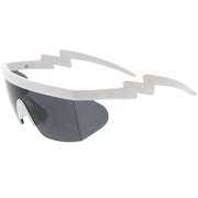 zeroUV Retro Flat Top Color Tone Half Frame Goggle Shield Sunglasses C546 Sunglasses
