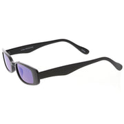 zeroUV Retro 1990's Thin Rectangular Mirrored Lens Sunglasses C548 Sunglasses